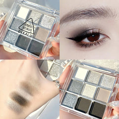 DIKALU Spring And Summer New Eyeshadow Palette Oh Rosy Nine Palace Grid Auto Focus Low Saturation Smoke Powder Rose Plate
