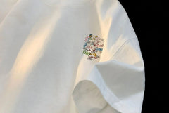 ex Pure Cotton ort Sve T-irt fiti Letter Print Casual Faionable UV Protection Coating Tag Removed Clothing