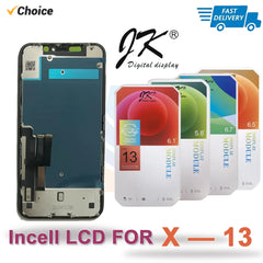 شاشة JK Incell لهاتف iPhone 11 12 13 Pro Max 14 Plus 15 Pro مع مجموعة محول رقمي ثلاثي الأبعاد لشاشة XR X Xs max البديلة