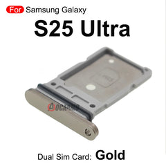 قطعة بديلة لحامل بطاقة SIM المزدوجة لهاتف Samsung Galaxy S25Ultra، باللون الأسود والفضي والذهبي