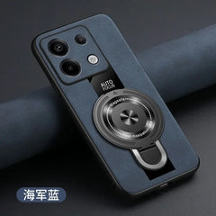 Case for Xiaomi Poco X7 pro magnetic ring holder luxury silicone sheepskin leather plexiglass Pu premium shockproof back cover