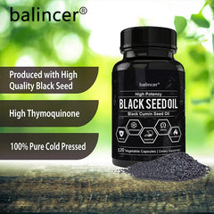 Balincer Premium Black Seed Oil 120 Capsules - Support Overall Health | Immune System Support - |Non-GMO, Gluten-Free Supplement