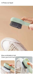 Multifunction Cleaning Shoe Brush Soft Automatic Liquid Shoe Brush Long Handle Clothes Soap Brush With Hook Clean Tool