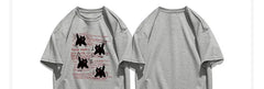 Cute Cartoon  ort Sve T-irt Women's Summer Casual Loose Fit plus Size American Sle Cotton Top Korean Version