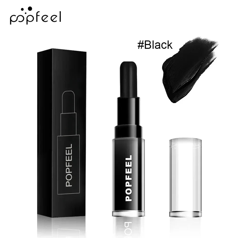Black lip makeup set with lipstick stick and lip gloss tubes