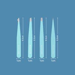 4 Pcs Colorful Eyebrow Tweezer Hair Beauty Fine Hairs Puller Stainless Steel Slanted Eye Brow Clips Removal Makeup Tools