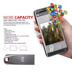 2TB USB 3.2 Metal Flash Drives High Speed Pendrive 1TB Portable Usb Drive Waterproof Memoria Usb Flash Disk Upgraded New