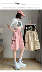 Sweet Cool Sle Women's Workwear orts Summer Thin American Qui Dry Casual Wide Leg Five-Quarter Loose Straight Cut Pants