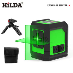 HILDA Laser Level 2 lines/5 Lines 360 Automatic Leveling Level Construction Tool Equipment Green Light Cross Laser Good Gift