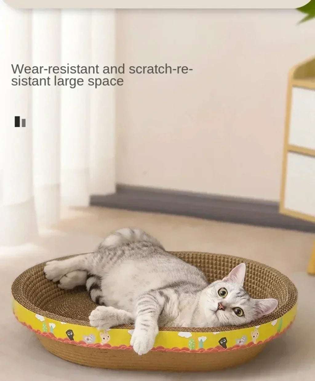 Cat Scratching Board Protect Furniture Grinding Claw Toys Oval Corrugated Paper Wear-resistant Cat Nest Cat Accessories