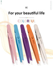 Eyebrow Tweezer 1 Piece Colorful Hair Beauty Fine Hairs Puller Stainless Steel Slanted Eye Brow Clips Removal Makeup Tools