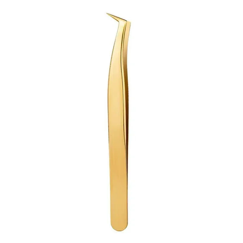 1 Pcs Golden Eyelash Extension Tweezers Stainless Steel 3D Precise Clip Eyelash Tweezers Eyelash Extension Supplies Suit Tools