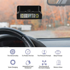 Tire Pressure Monitoring System Temperature Warning New C External Battery Version Sensors Solar TPMS Car Tyre Pressure Monitor