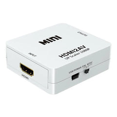 HDTV To AV RCA Adapter HD Converter MINI Box RCA AV CVSB LR Video Composite AV Scaler Converter For PC HDTV Projector
