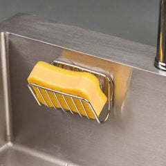 Sponge Holder For Kitchen Sink, Stainless Steel Suction Cup Sponge Caddy Kitchen Supplies Wall Mounted Sink Kitchen Organizer