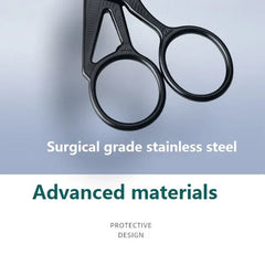 Facial Hair Scissors Rounded Professional Stainless Steel Mustache Nose Hair Beard Eyebrows Eyelashes Trimming Clippers