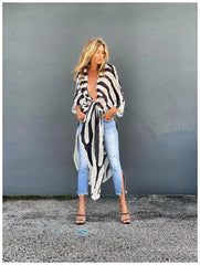 BIKINI Women Beach Dress Cover-Ups Long Stylish Tie Dye Open Front Beach Outfits Bathing Suit