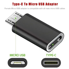 Type-C Adapter USB C to Micro USB Cable Alloy Micro USB Male to Type C Female Adapter Converter Connector for Phone Tablet