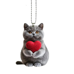 2D Acrylic Car Pendant Cute Cat Acrylic Animal Pendant for Rearview Vehicle Interior Decoration Automotive Trim Road Trip Fun