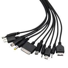 كابل شاحن الهاتف المحمول متعدد المنافذ من USB إلى كابل USB 10 إلى 1 لأجهزة Samsung وXiaomi وHuawei وGoogle وOPPO وVivo