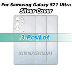 غطاء خلفي للبطارية لهاتف Samsung Galaxy S21Ultra SM-G998B SM-G998U مع زجاج للكاميرا