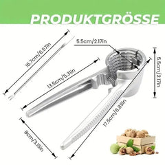 1pc Silvery Metal Multi Functional Walnut Clip Household Nut Shelling Tools Suitable for Walnuts Chestnuts and Hazelnut