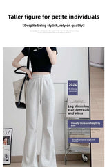 ay High Waist Bell Bot Pants Women's Summer 2025 New Casual Sports Sweatpants Small Size Slimming  Hoof Pants