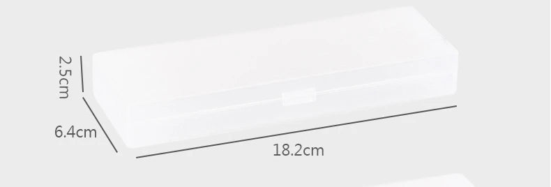 2023 Pencil Cases Pens Storage School Office Simple Matte Transparent Plastic Box Frosted White Stationery Supplies