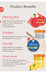 350ml Face&Body Scrub Deep exfoliates to remove dead skin cells Rich in shea butter to nourish dry skin Leaves skin silky smooth