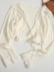 كارديجان دانتيل مفتوح من Sweet Lace للنساء، ملابس صيفية جديدة مع حزام، غطاء صغير، ملابس حماية من الشمس ومكيفات الهواء