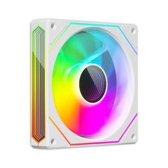 مروحة تبريد هادئة للكمبيوتر ZEZZIO PRISM 6 PRO 120 مم ARGB للتحكم في درجة الحرارة PWM 5 فولت 3 سنون مرآة لا متناهية ثلاثية الجوانب