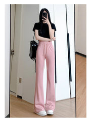 ay High Waist Bell Bot Pants Women's Summer 2025 New Casual Sports Sweatpants Small Size Slimming  Hoof Pants