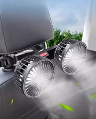 Car Fan  3-speed Car Seat Back Cooling Fan USB Charge Dual Head Fan 360 Degree Rotation Neck Cooler for Summer Car Accessories