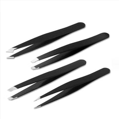 4PCS Tweezers Set Professional Makeup Tools Stainless Steel Tweezers for Eyebrows for Facial Hair and Ingrown Hair Removal