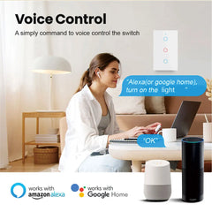 مفتاح حائط ذكي Tuya US WiFi RF433 1/2/3/4 Gang بدون سلك محايد مستشعر لمس مفاتيح إضاءة LED المنزل الذكي Alexa Google Home