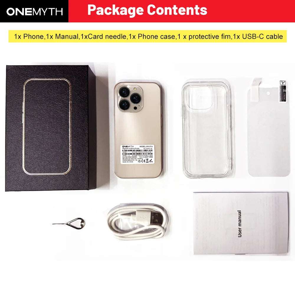 WORLD PREMIER SOYES ONEMYTH  Mini SmartPhone 16Pro 4.0" Android 10, Dual SIM, 2000mAh, 5MP Camera, 2GB+16GB, Face Unlock
