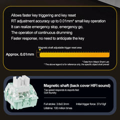 X68HE ATTACK SHARK Magnetic Gaming Keyboard Mechanical Wired for Pro Gaming 0.01mm Rapid Trigg 8000Hz SOCD/Rs 0.125ms 128K Rate