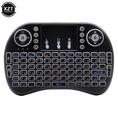 2.4G Mini Wireless Keyboard 3 Color Backlit I8 English Russian Air Mouse Touchpad Remote Control For Laptop TV BOX USB Receiver