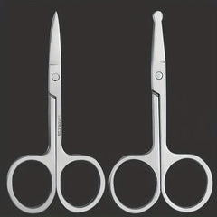 2 sets of small beauty scissors for facial hair -nose, beard, eyebrows, eyelashes-professional stainless steel trimming scissors