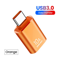 محول 10A OTG USB 3.0 إلى النوع C من USB أنثى إلى النوع C ذكر محول شحن سريع OTG USB C لأجهزة الكمبيوتر المحمولة Xiaomi Samsung