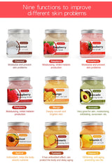 Fruit Sea Salt Body Scrub Skin Smooth Softens Cuticles Moisturizing Exfoliating Avocado Strawberry Apricot Sherbet Body Scrub