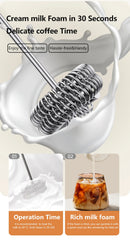 MINI Coffee Frother USB Rechargeable 3 Speeds Foam Maker Coffee Milk Mixer Electric Handle Blender Egg Beater Hot Cooking Tools