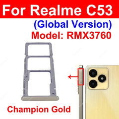 SIM Card Tray For Realme C51 C53 C55 4G Sim Card Tray SIM Card Holder Reader Slot Replacement Parts