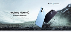 【الإصدار الأول】 هاتف realme Note 60 الذكي، كاميرا 32 ميجابكسل، شاشة 6.74 بوصة، معدل تحديث 90 هرتز، بطارية 5000 مللي أمبير، IP64، شريحة قوية ثماني النواة