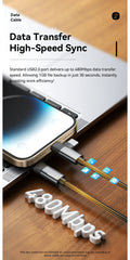 Essager PD 65W Max 2 in 1 Type C to Type C and Lightning For Samsung Xiaomi IPhone 14 13 12 11 Pro Max Xs Plus Data Cable