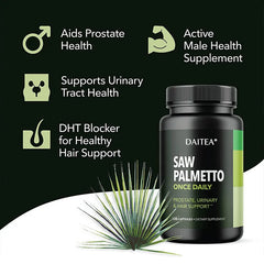 Daitea Saw Palm Capsule Prostate Health Supplement Support Urinary Tract Health Support Bladder Health Promote Hair Growth