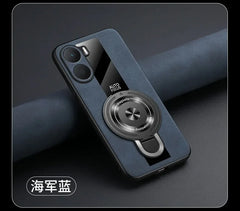 Case for Xiaomi Poco X7 pro magnetic ring holder luxury silicone sheepskin leather plexiglass Pu premium shockproof back cover