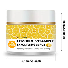 tilavie Lemon Vitamin E Scrub – Suitable for All Skin Types, Men & Women, Face, Neck & Body. Universal Physical Exfoliation