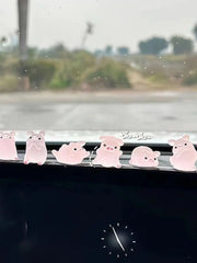 6pcs/set Cute pig cartoon Car Interior Decoration Car Doll Center Console Screen Decoration Cute Car Accessories for Women