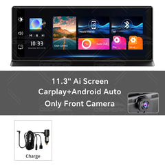 K2 Pro 11.3 بوصة سيارة DVR 4K كاميرا لاسلكية Carplay أندرويد أوتو شاشة Ai كاميرا لوحة القيادة مزدوجة العدسة مسجل فيديو نظام تحديد المواقع والملاحة لوحة القيادة
